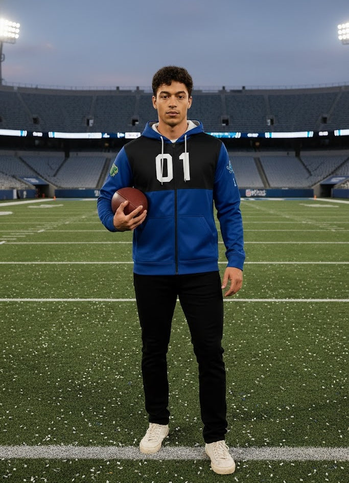 Memphis Tigers Blue/Blue Zip-Up Hoodie