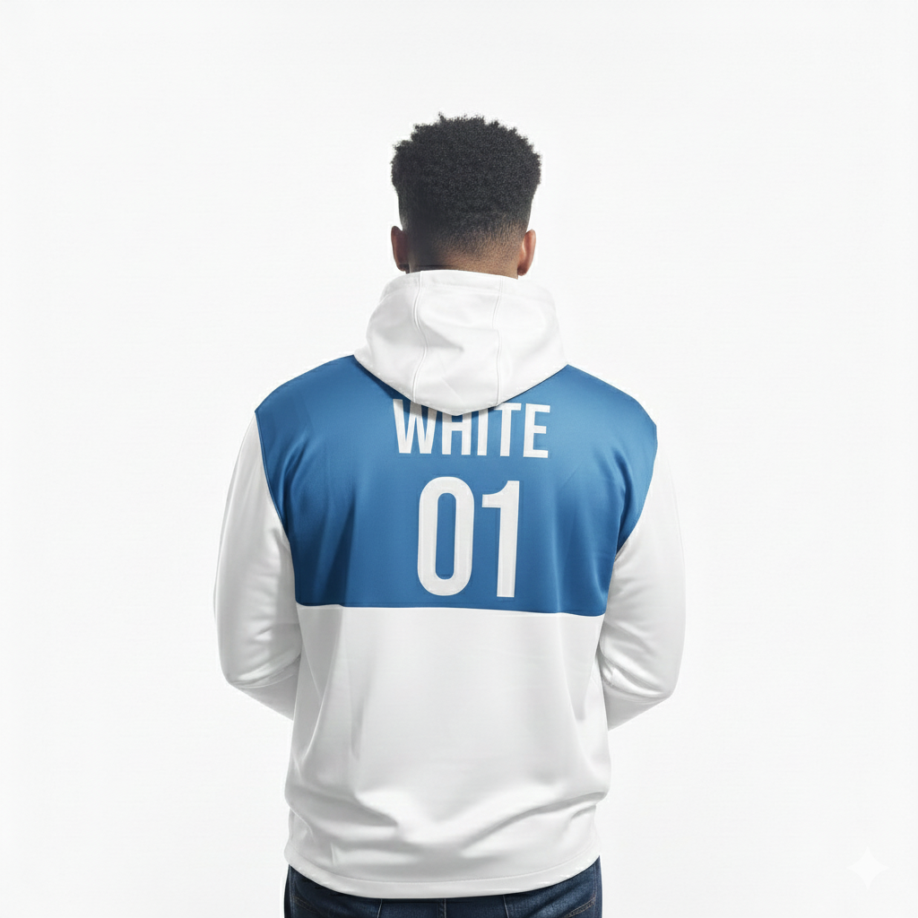 Memphis Tigers White/Blue Zip-Up Hoodie